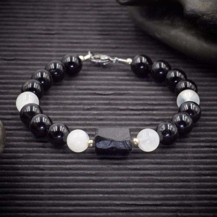 Black Tourmaline and Selenite Bracelet