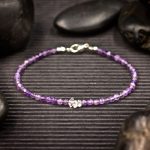 Amethyst and Herkimer Diamond Crystal Bracelet