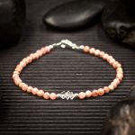 Rhodochrosite and Herkimer Diamond Bracelet