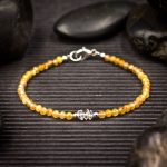 Gold Rutilated Quartz and Herkimer Diamond Bracelet