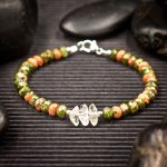 Unakite and Herkimer Diamond Bracelet