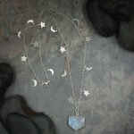 Moonstone Pentagon Pendant on Moon and Star Chain