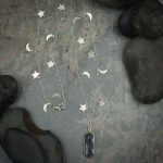 Labradorite Long Marquise Pendant on Moon Star Chain