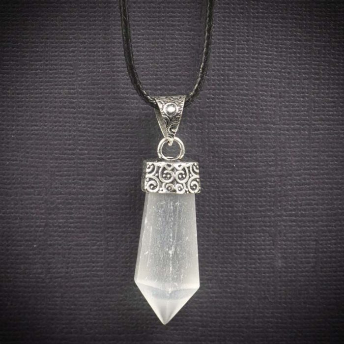 Selenite Polished Point Pendant