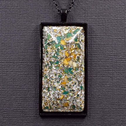 Amazonite and Yellow Jasper Orgonite® Pendant
