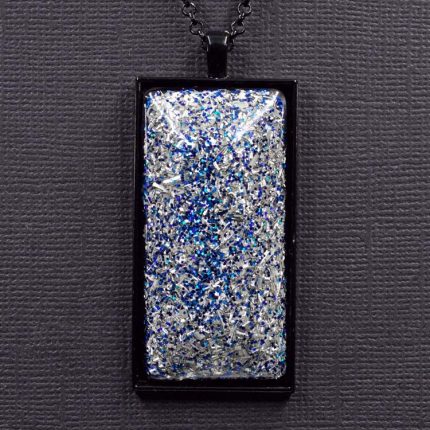 Aluminum with Blue Glitter Orgonite® Pendant