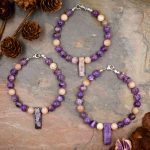 Charoite and Pink Opal Bracelet