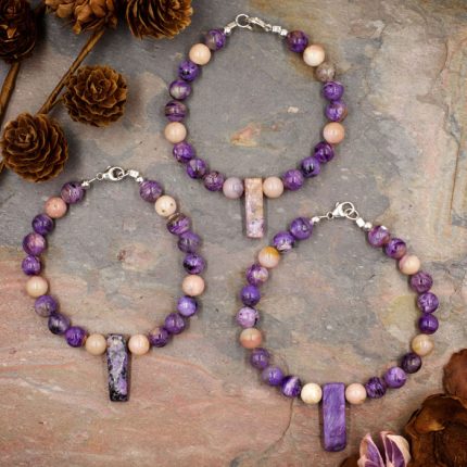 Charoite and Pink Opal Bracelet
