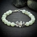 Siberian Moonstone and Herkimer Diamond Bracelet