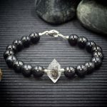 Shungite and Herkimer Diamond Bracelet