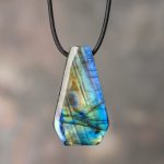 Labradorite Coffin Shaped Pendant