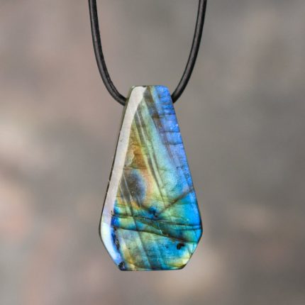 Labradorite Coffin Shaped Pendant