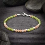 Peridot and Sunstone Crystal Bracelet