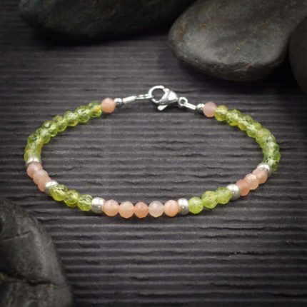 Peridot and Sunstone Crystal Bracelet