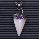 Rose Quartz Point Pendant with Amethyst