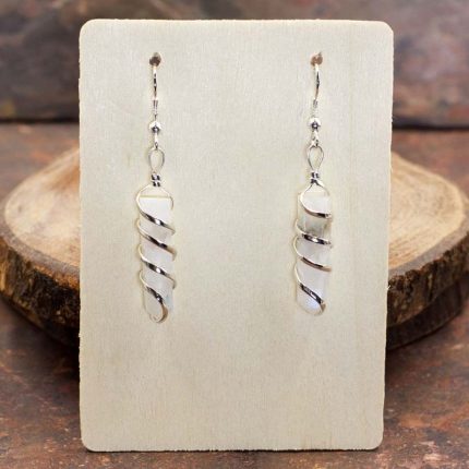 Rainbow Moonstone Coil Wrapped Point Earrings