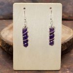 Amethyst Point Coil Wrapped Earrings