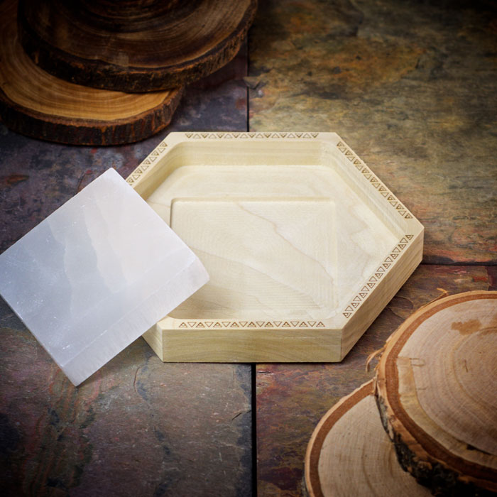 Selenite Square Crystal Charging Tray