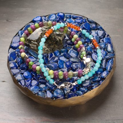 Lapis Lazuli and Golden Calcite Orgonite Charger