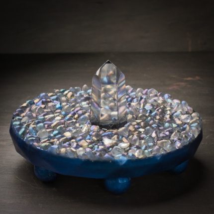 Angel Aura Quartz Orgonite Charger with Blue Base