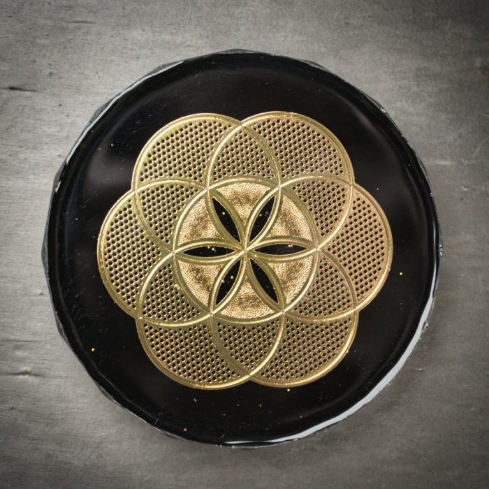 Seed of Life Brass Orgonite Grid