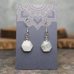 Moonstone Hexagon Dangle Earrings