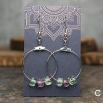 Fluorite Faceted Rondelle Hoop Earrings