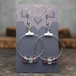 Fluorite Faceted Rondelle Hoop Earrings