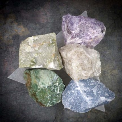 Personal Power Crystal Set with Selenite Triangle