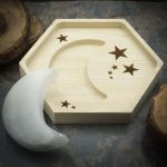 Selenite Moon and Star Crystal Charging Tray