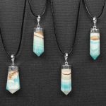Blue Aragonite and Sterling Silver Pendants