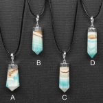 Blue Aragonite and Sterling Silver Pendants