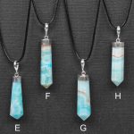 Blue Aragonite and Sterling Silver Pendants