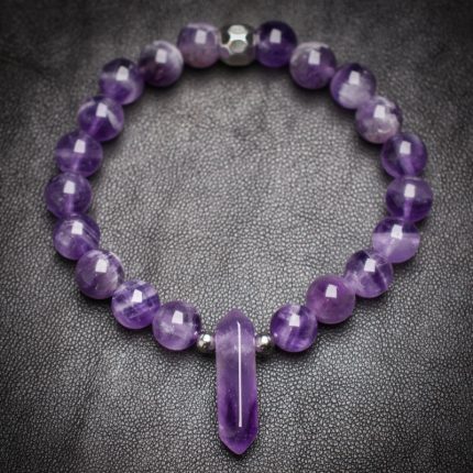 Chevron Amethyst Point Bracelet