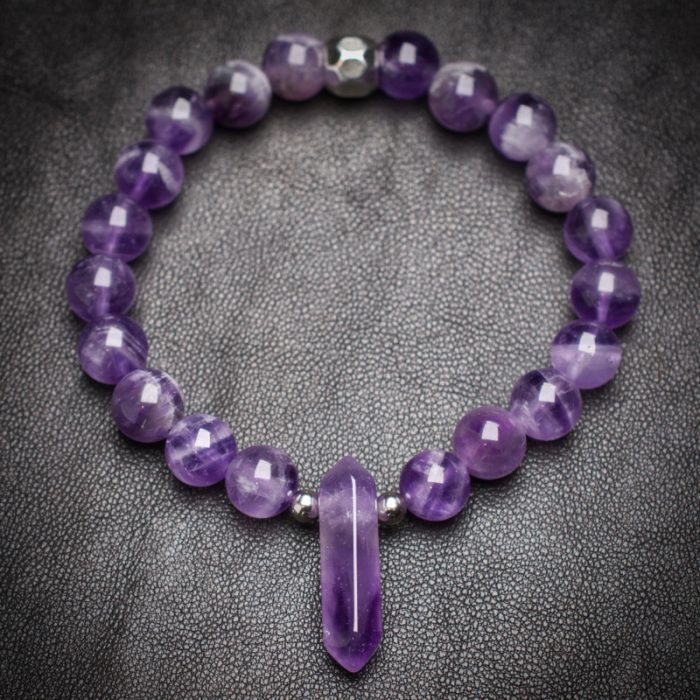 Chevron Amethyst Point Bracelet