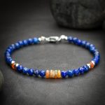Lapis Lazuli and Ethiopian Fire Opal Crystal Bracelet