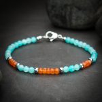 Amazonite and Carnelian Crystal Bracelet