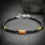 Black Onyx and Ethiopian Fire Opal Crystal Bracelet