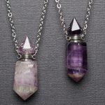 Fluorite Faceted Crystal Bottle Pendant
