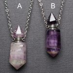 Fluorite Faceted Crystal Bottle Pendant