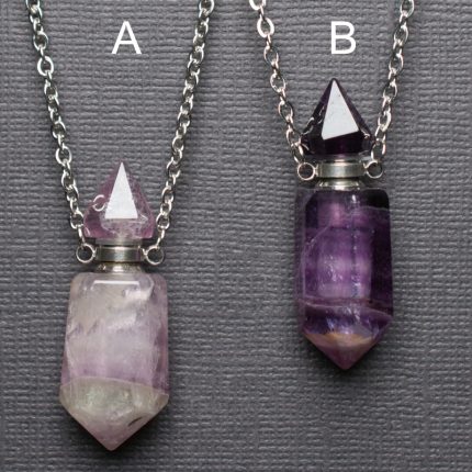Fluorite Faceted Crystal Bottle Pendant