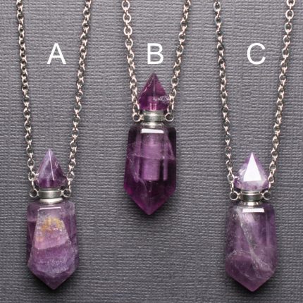 Amethyst Faceted Crystal Bottle Pendant